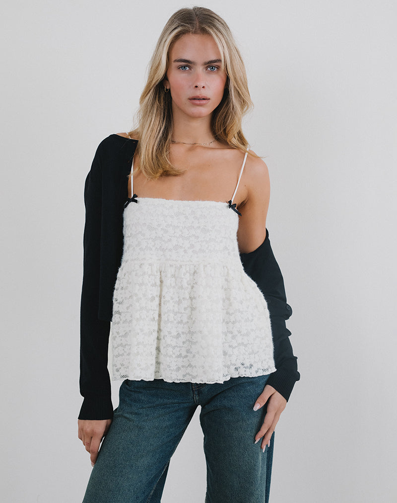 Cami Marreta en encaje Dahlia marfil