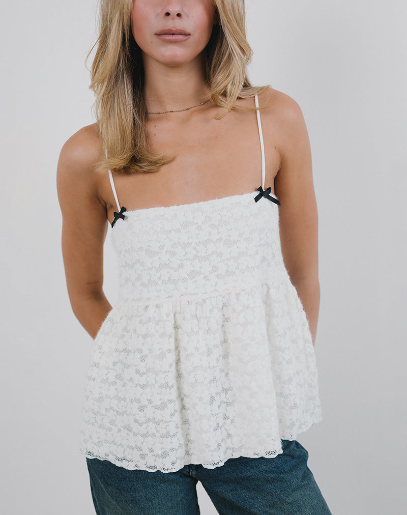 Cami Marreta en encaje Dahlia marfil