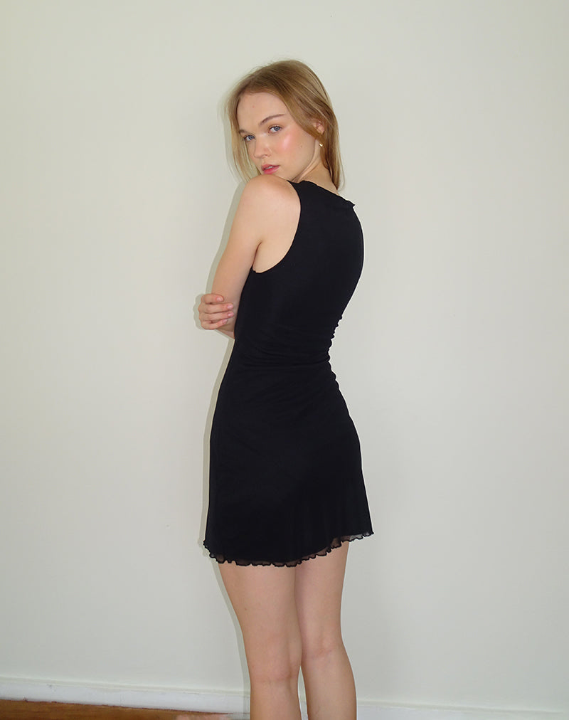 Imagen de Masita Mini Vestido Asimétrico en Negro
