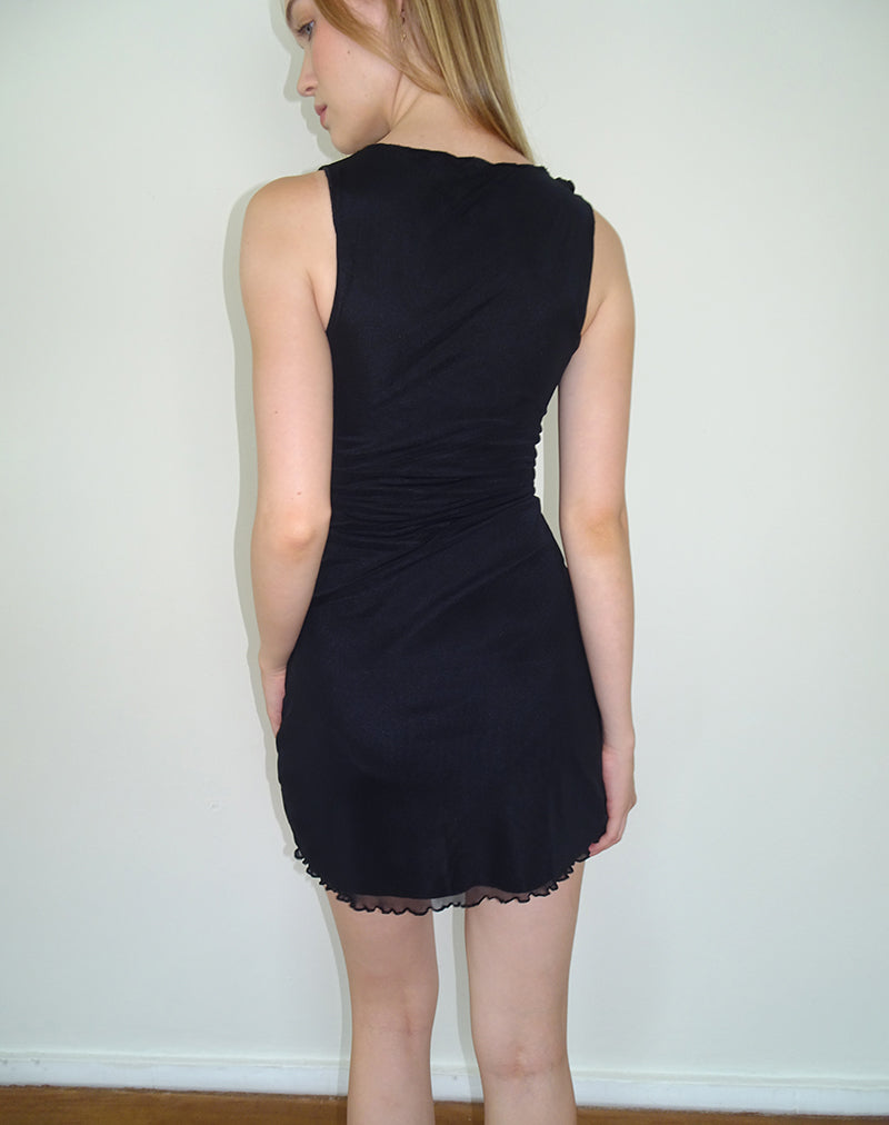 Imagen de Masita Mini Vestido Asimétrico en Negro