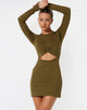 Imagen de Matilda Bodycon Dress in Lycra Dark Olive