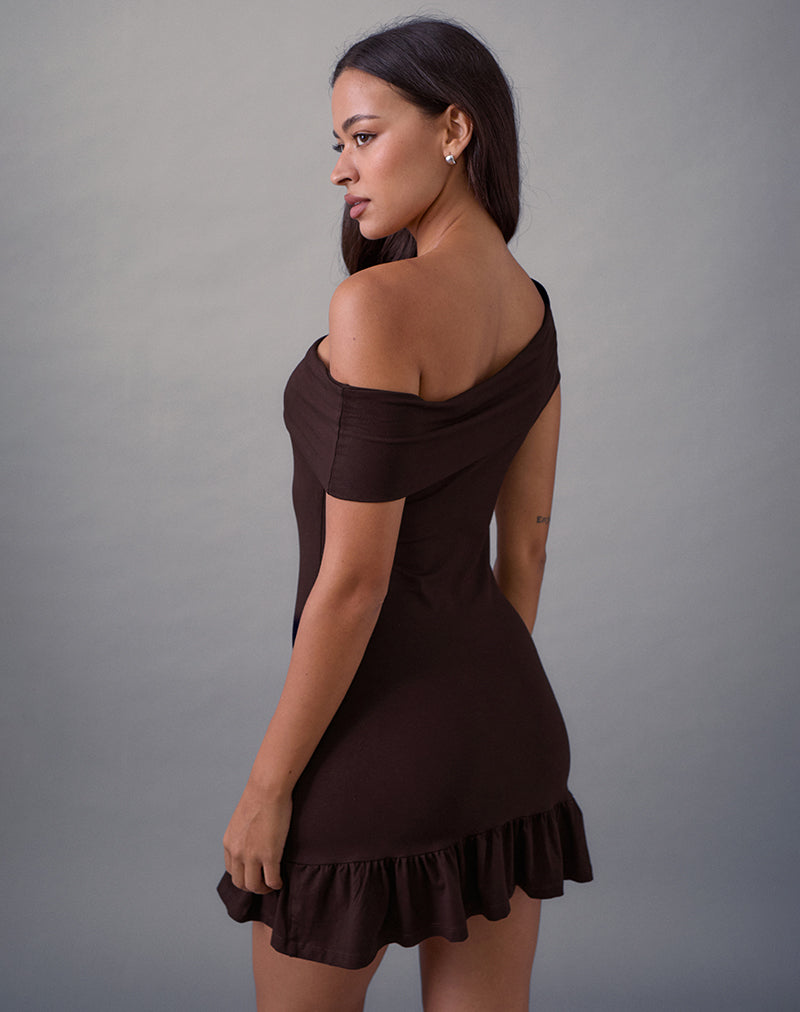 Imagen del minivestido Maufa de jersey Chocolate amargo
