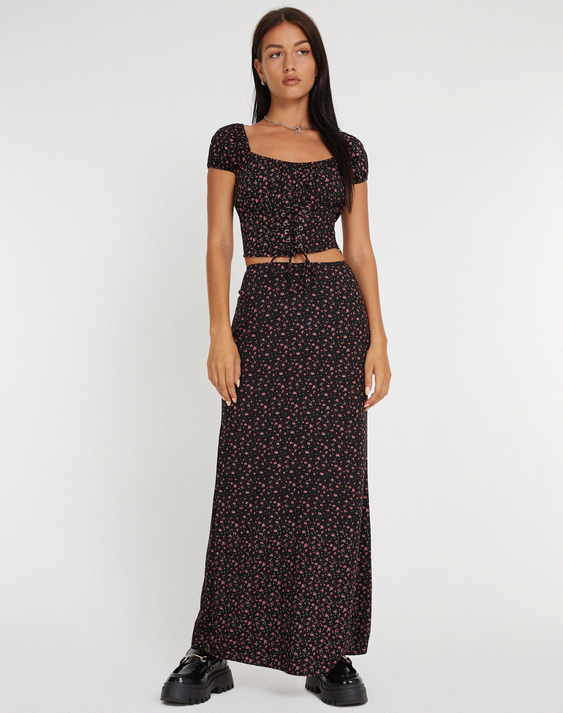 imagen de Mave Crop Top en Rosa Oscuro Rosa Negro