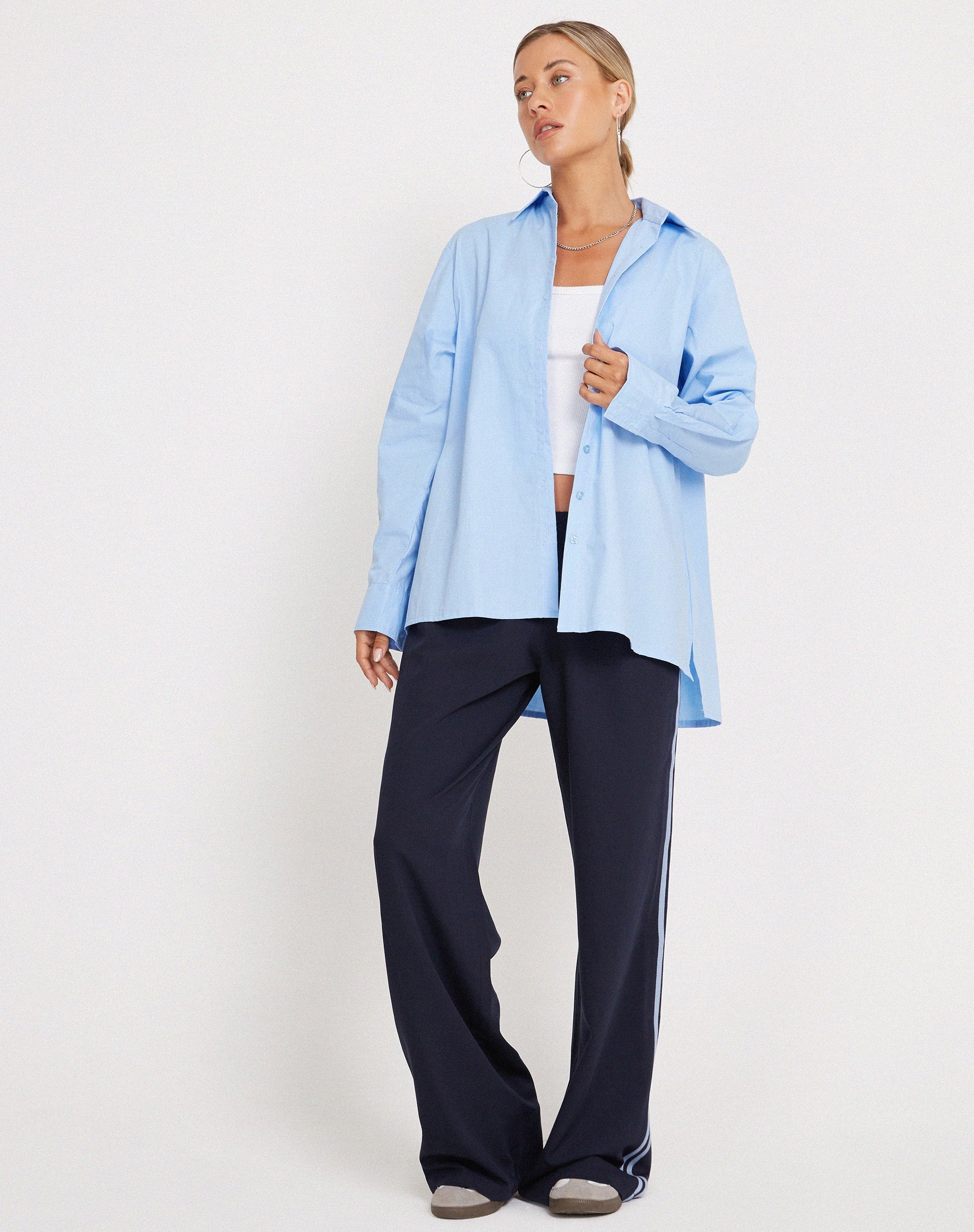 Imagen de Mavis Button Up Shirt in Poplin Sky Blue