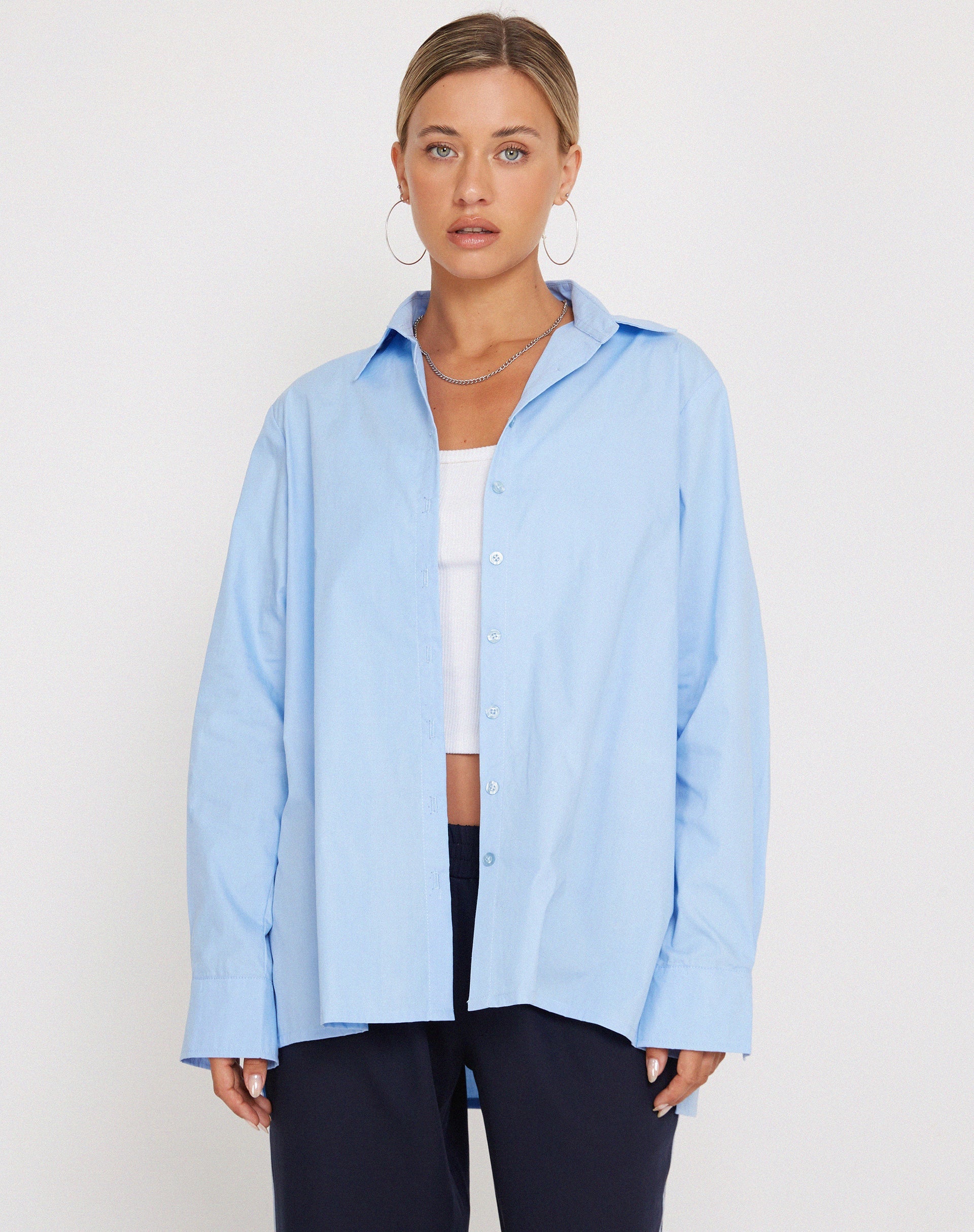 Imagen de Mavis Button Up Shirt in Poplin Sky Blue