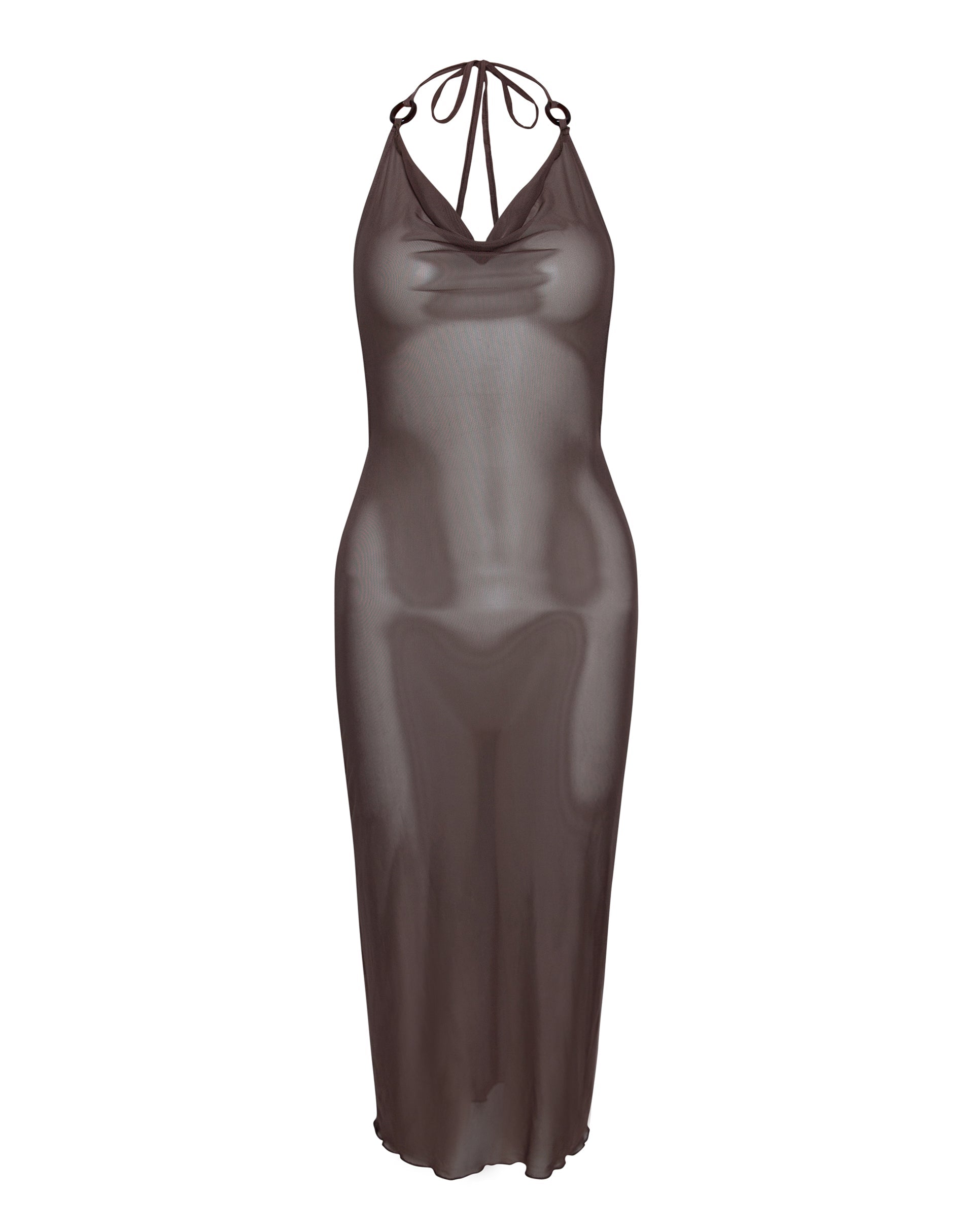 Imagen del vestido Maysa Midi en malla Café