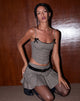 Imagen de Calida Corset Top en Micro Check Marrón