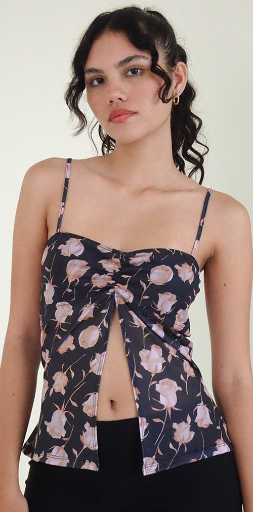 Imagen de Megumi Top en Falling Rose Negro Azabache
