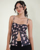 Imagen de Megumi Top en Falling Rose Negro Azabache