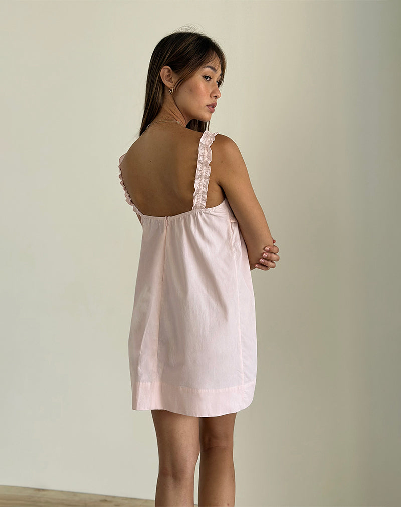 Imagen del minivestido Melda Tea de popelina rosa claro