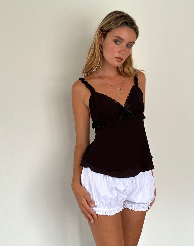 Imagen de Melinda Frill Edge Cami Top en Negro
