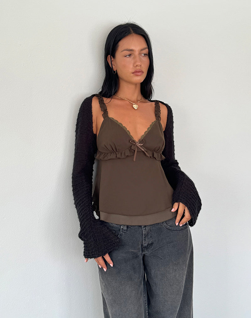 Imagen de Melinda Frill Cami Top en Chiffon Oliva