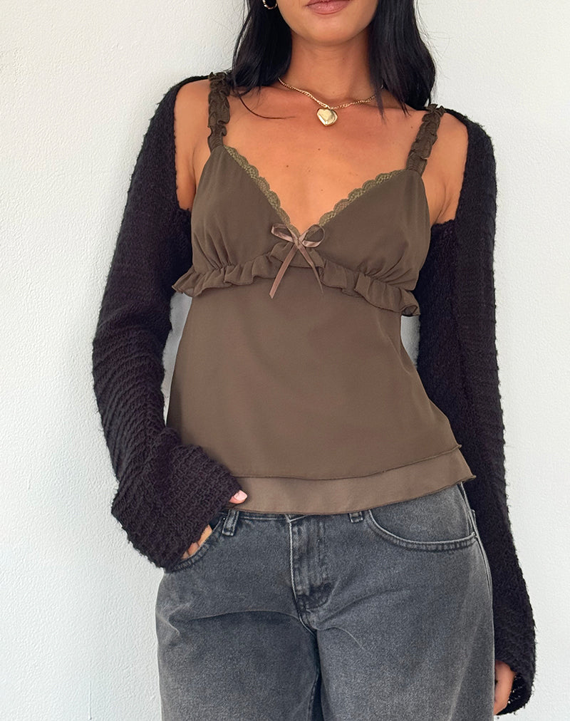 Imagen de Melinda Frill Cami Top en Chiffon Oliva
