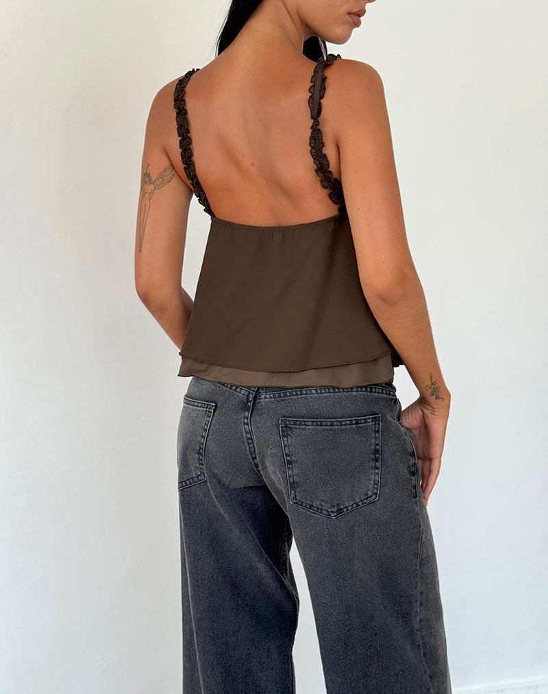 Imagen de Melinda Frill Cami Top en Chiffon Oliva