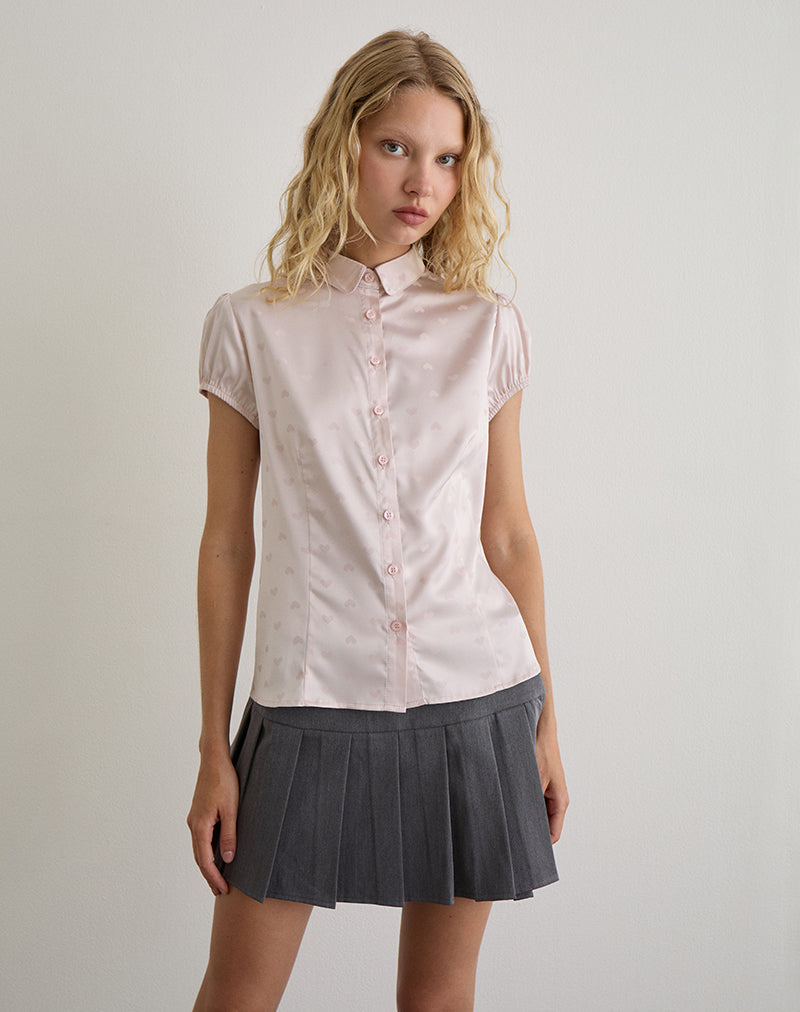 Imagen de Meline Blusa en Satén Jacquard Rosa