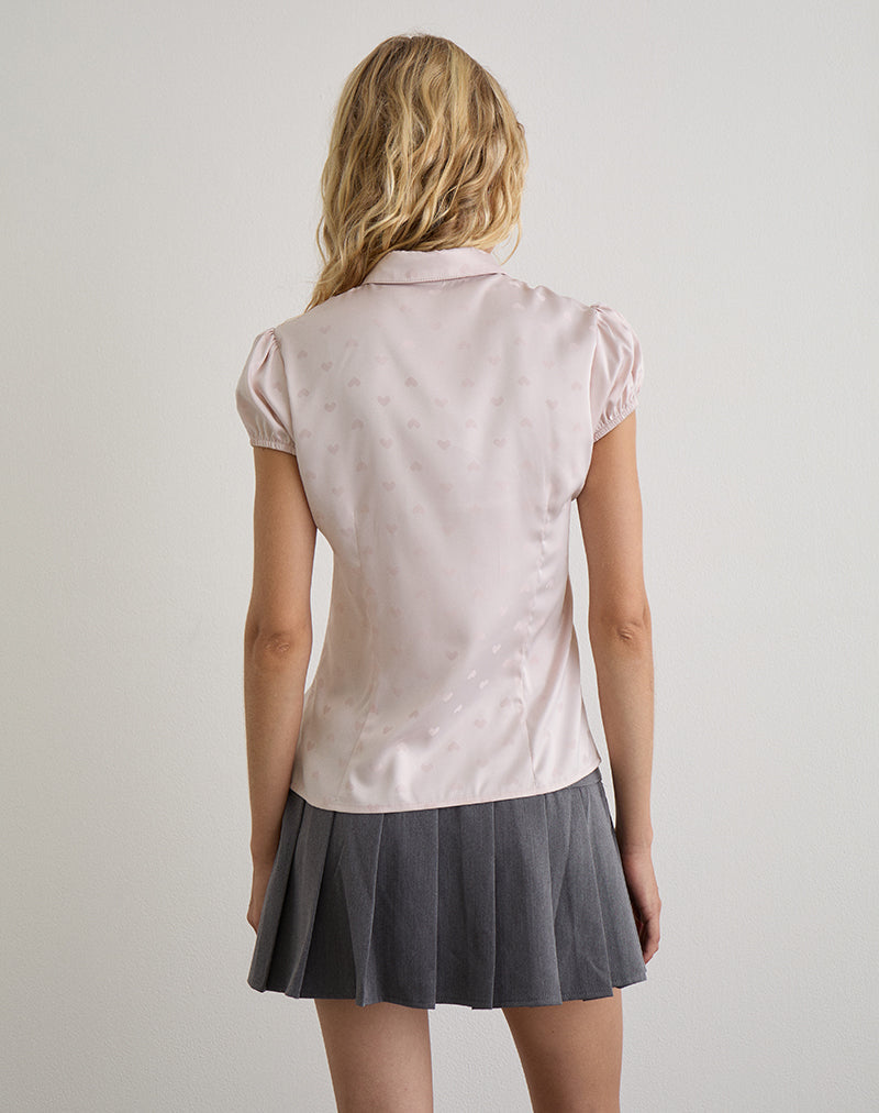 Imagen de Meline Blusa en Satén Jacquard Rosa