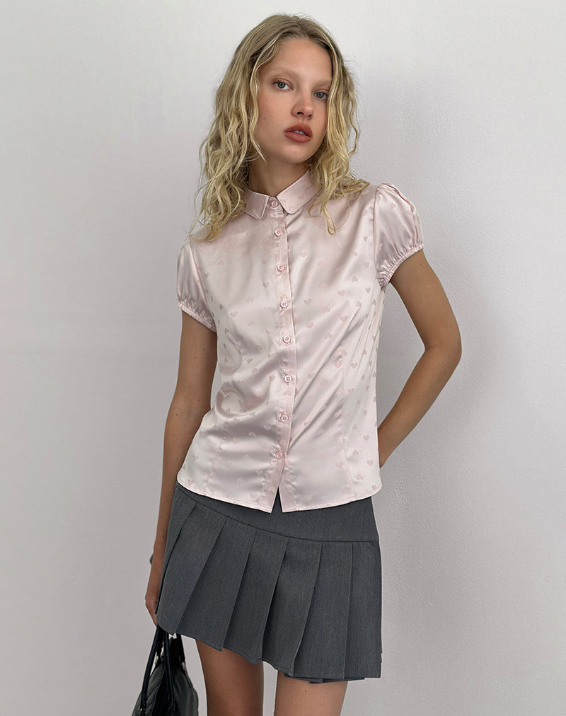 Imagen de Meline Blusa en Satén Jacquard Rosa