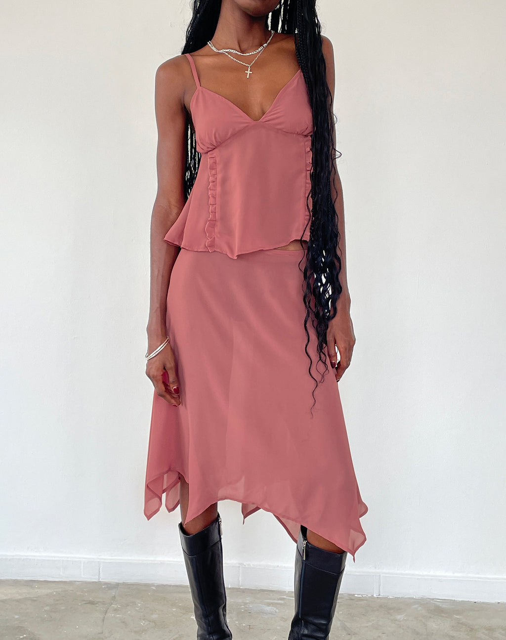 Falda Albertha Midi en Dessert Sand