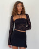 Imagen del conjunto Melvina Bandeau Top and Shrug de encaje Negro