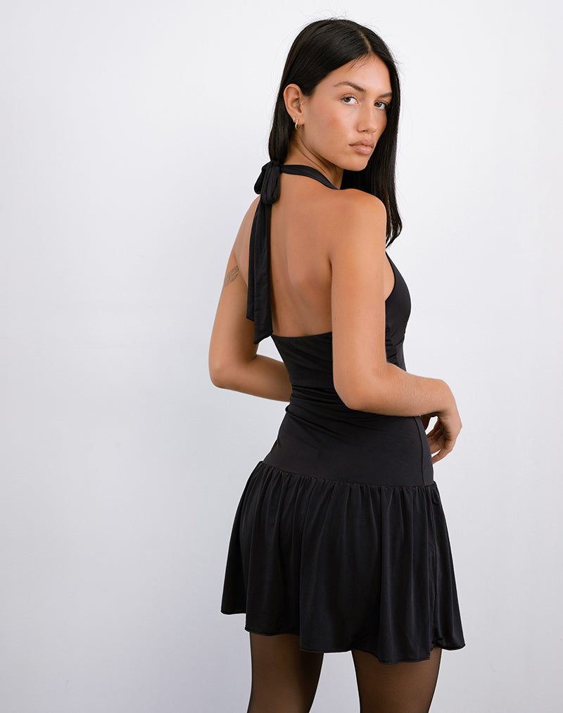 Imagen de Mercer Minivestido de cintura caída en negro