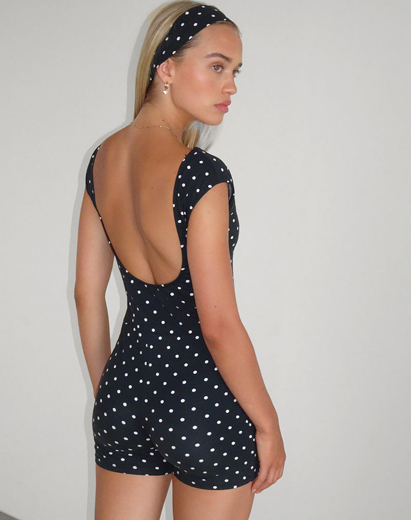 Imagen de Meredith Playsuit sin espalda en Polka Negro