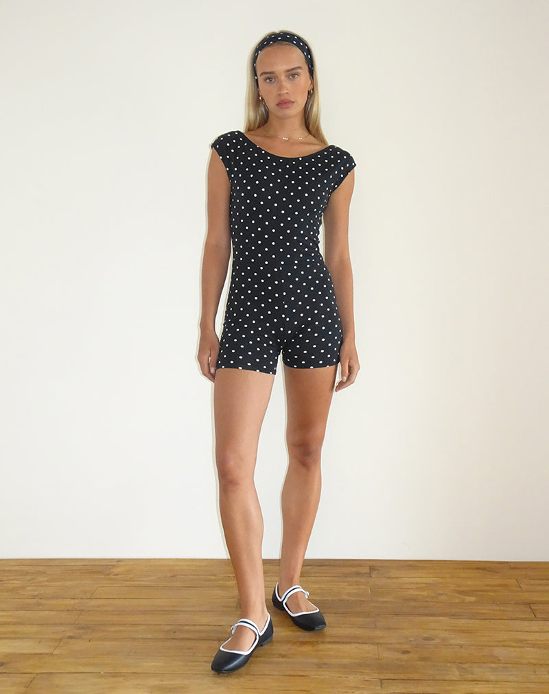 Imagen de Meredith Playsuit sin espalda en Polka Negro