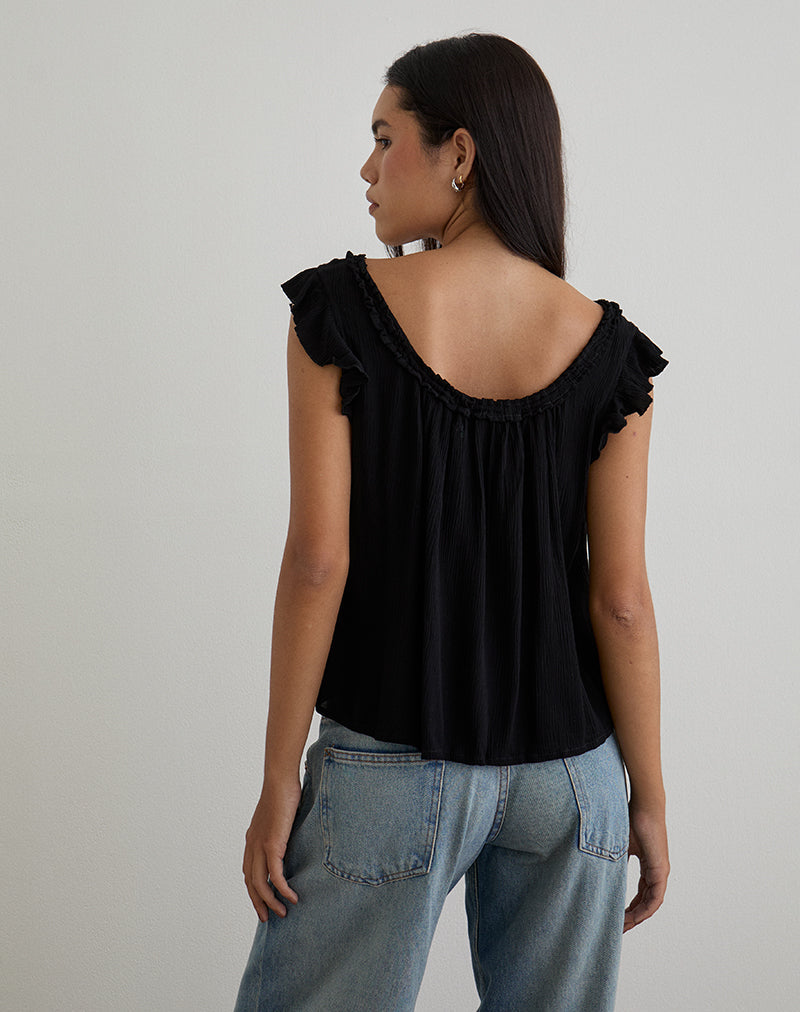 Imagen de Merisso Cuello redondo con abertura en negro