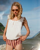 Imagen de Merisso Top con cuello redondo en blanco