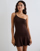 Imagen de Messac Vestido asimétrico de punto de rayón Chocolate amargo