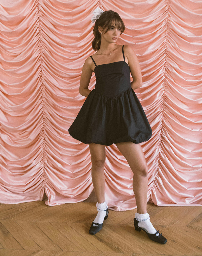 imagen de Micala Pufball Mini Dress in Black