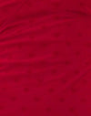 Malla flocada corazón rojo
