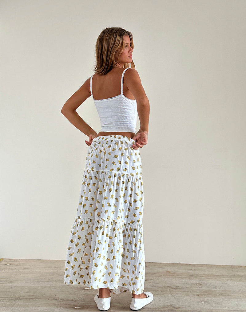 Imagen de Falda Midaxi en Funshine Floral Off White