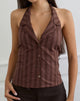 Imagen de Mikanu Button Down Blouse in Stripe Marrón