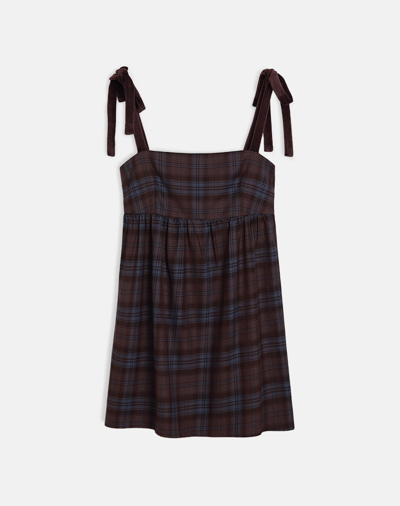 Imagen de Mikayla Mini Dress in Burgundy and Blue Check