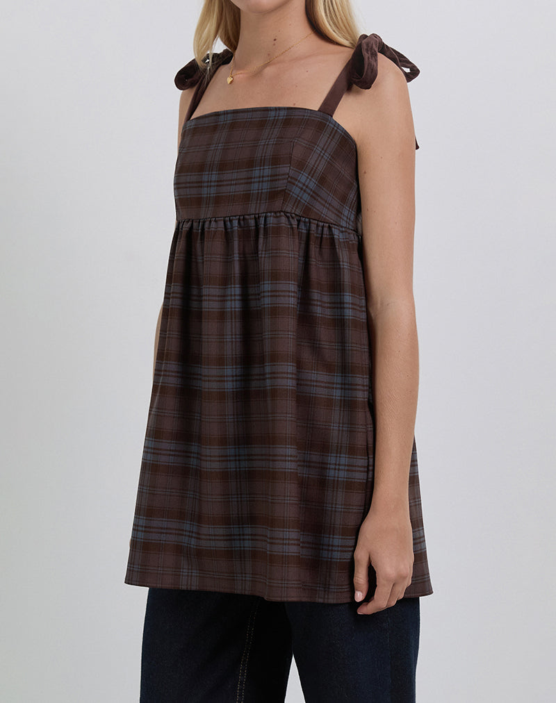 Imagen de Mikayla Mini Dress in Burgundy and Blue Check