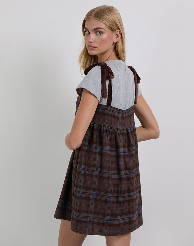 Imagen de Mikayla Mini Dress in Burgundy and Blue Check