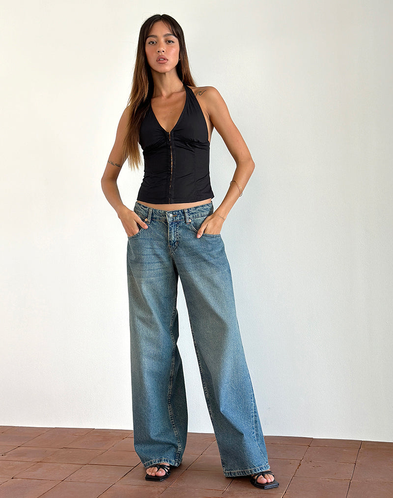 Imagen de Miken Halterneck Vest Top en Negro