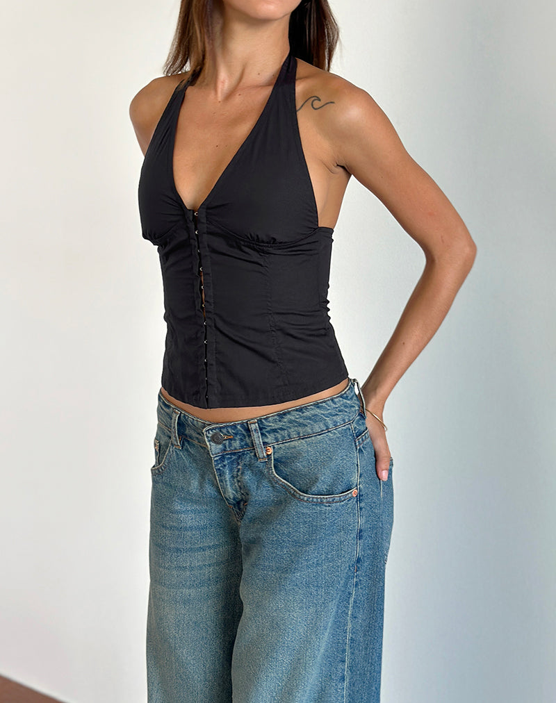 Miken Chaleco Cuello Haltern en Negro