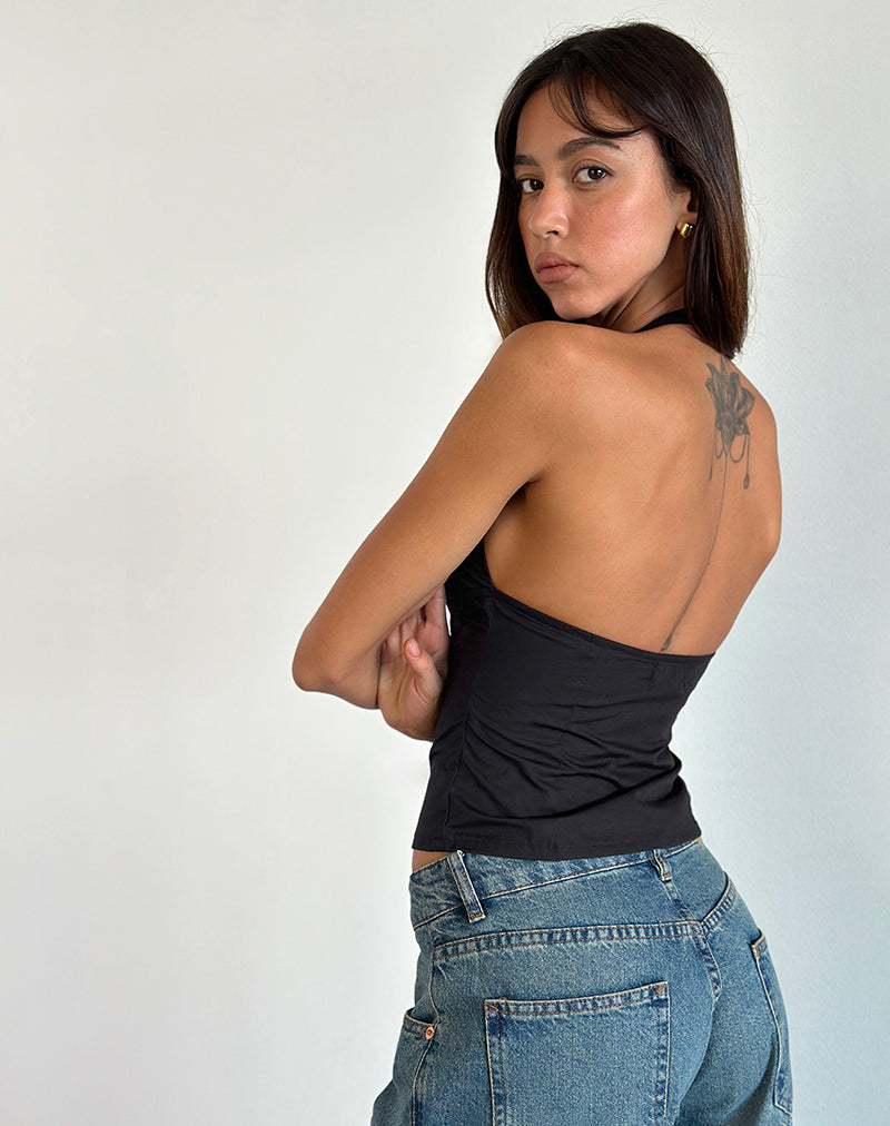 Imagen de Miken Halterneck Vest Top en Negro