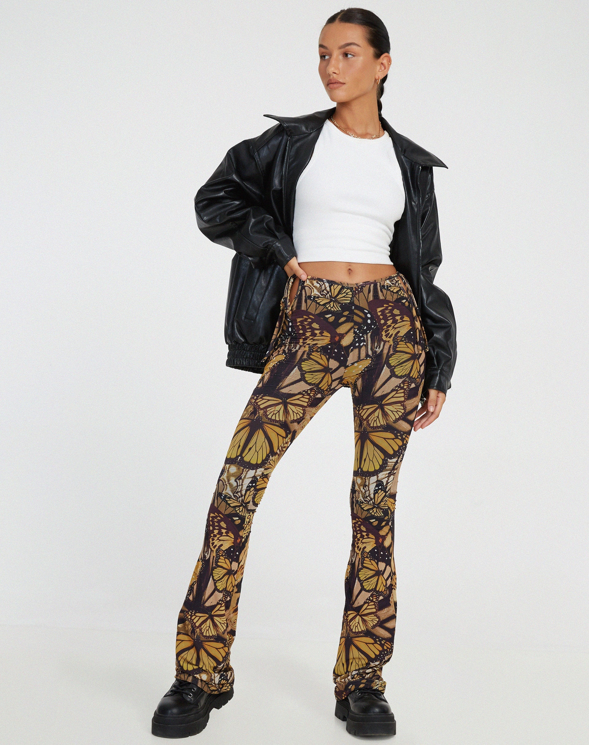 imagen de Mileri Flare Trousers in Butterfly Gold