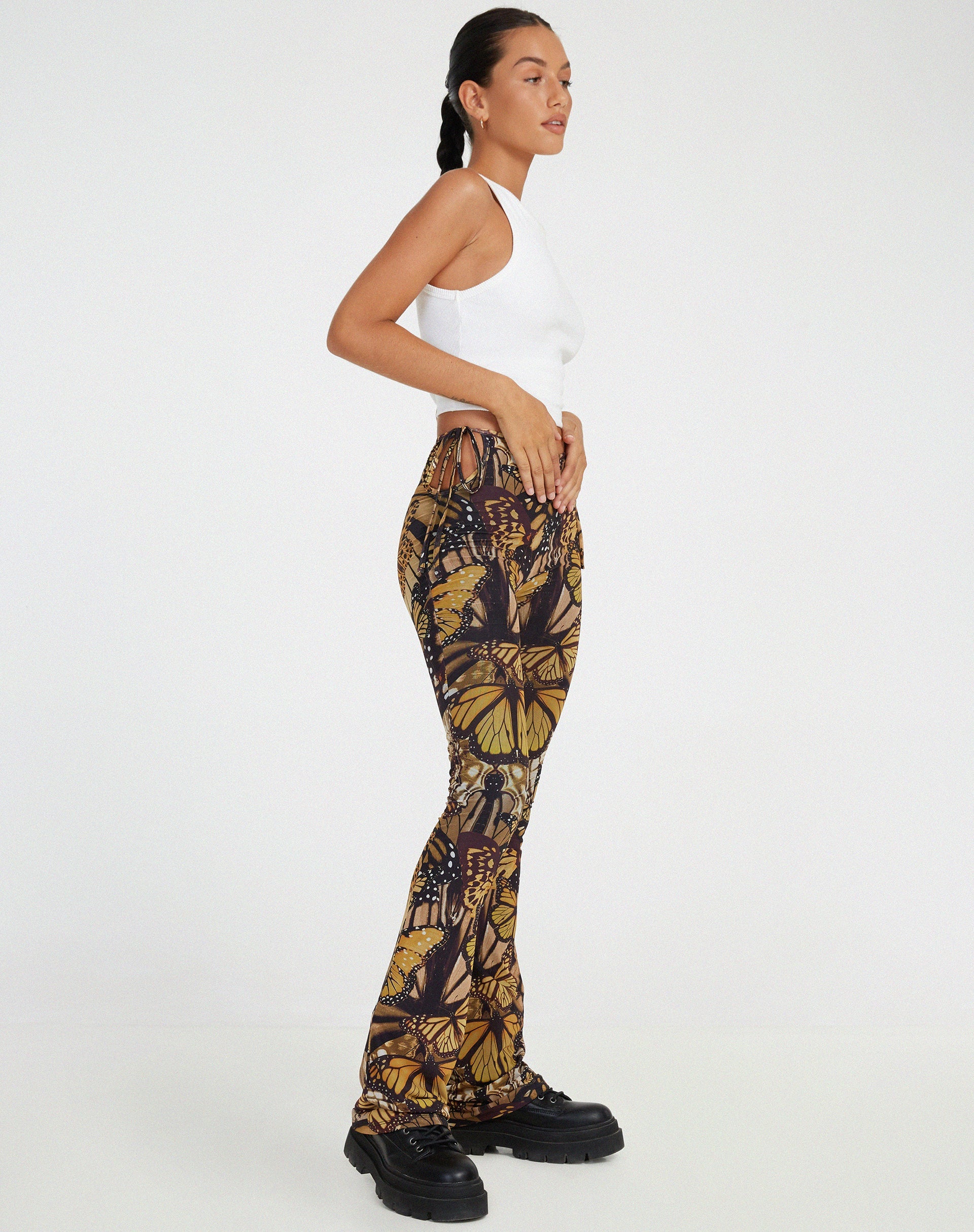 imagen de Mileri Flare Trousers in Butterfly Gold