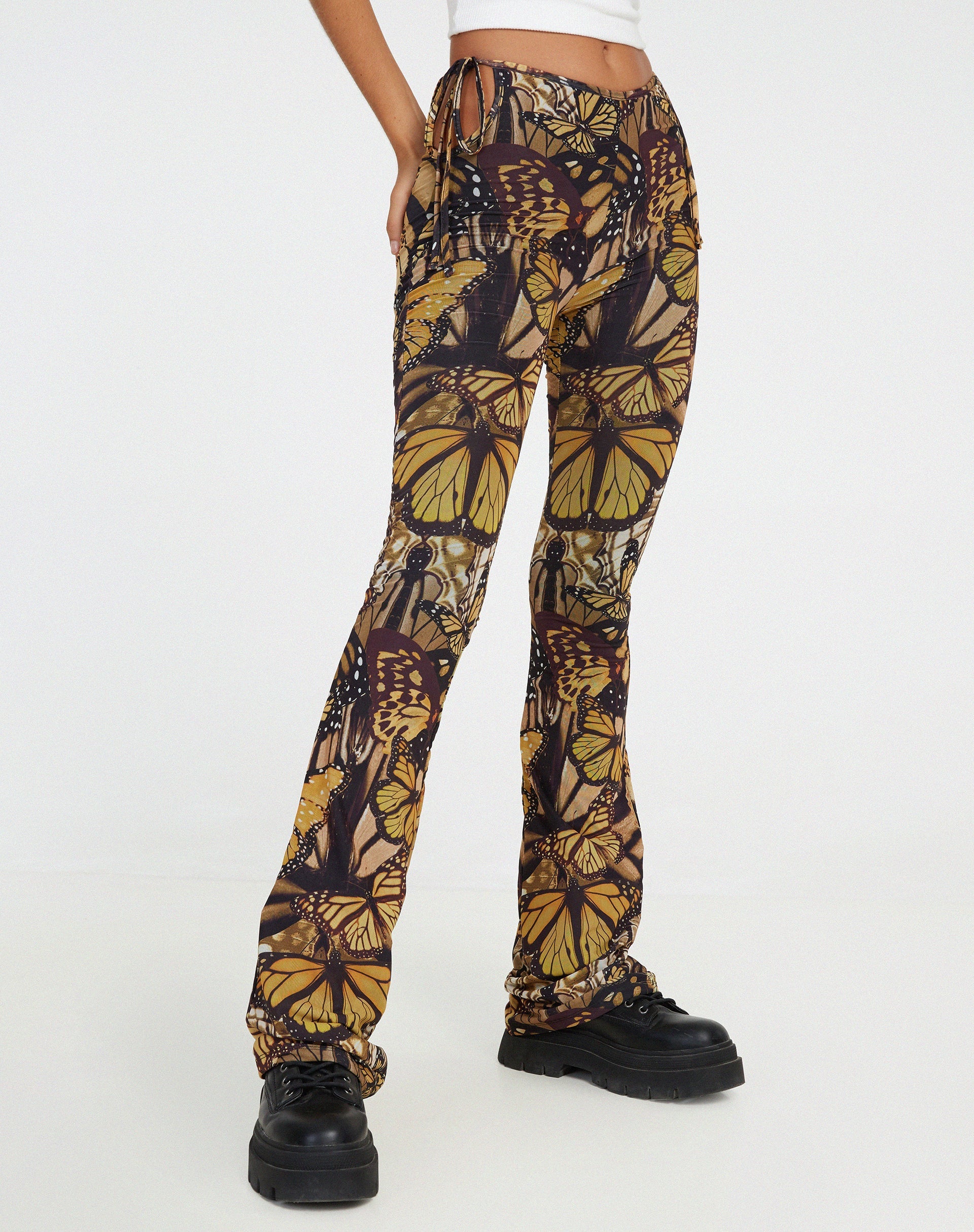 imagen de Mileri Flare Trousers in Butterfly Gold