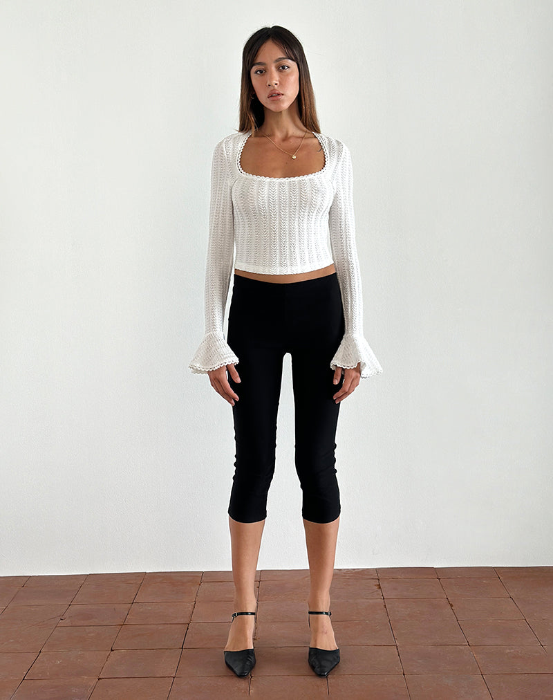Imagen de Miley Flute Sleeve Top in Textured Ivory