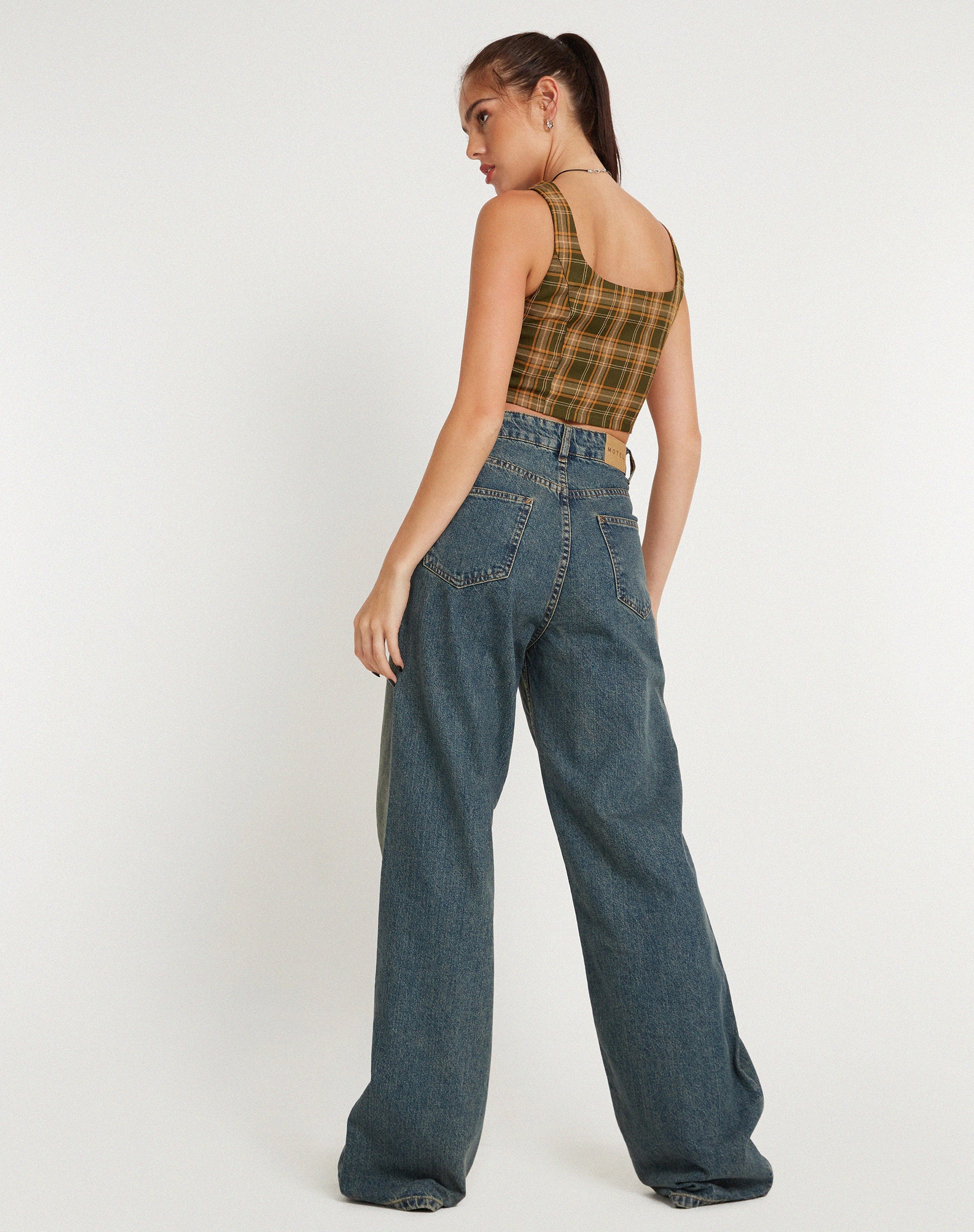 Imagen de Milton Corset Top en Tartán Verde Marrón