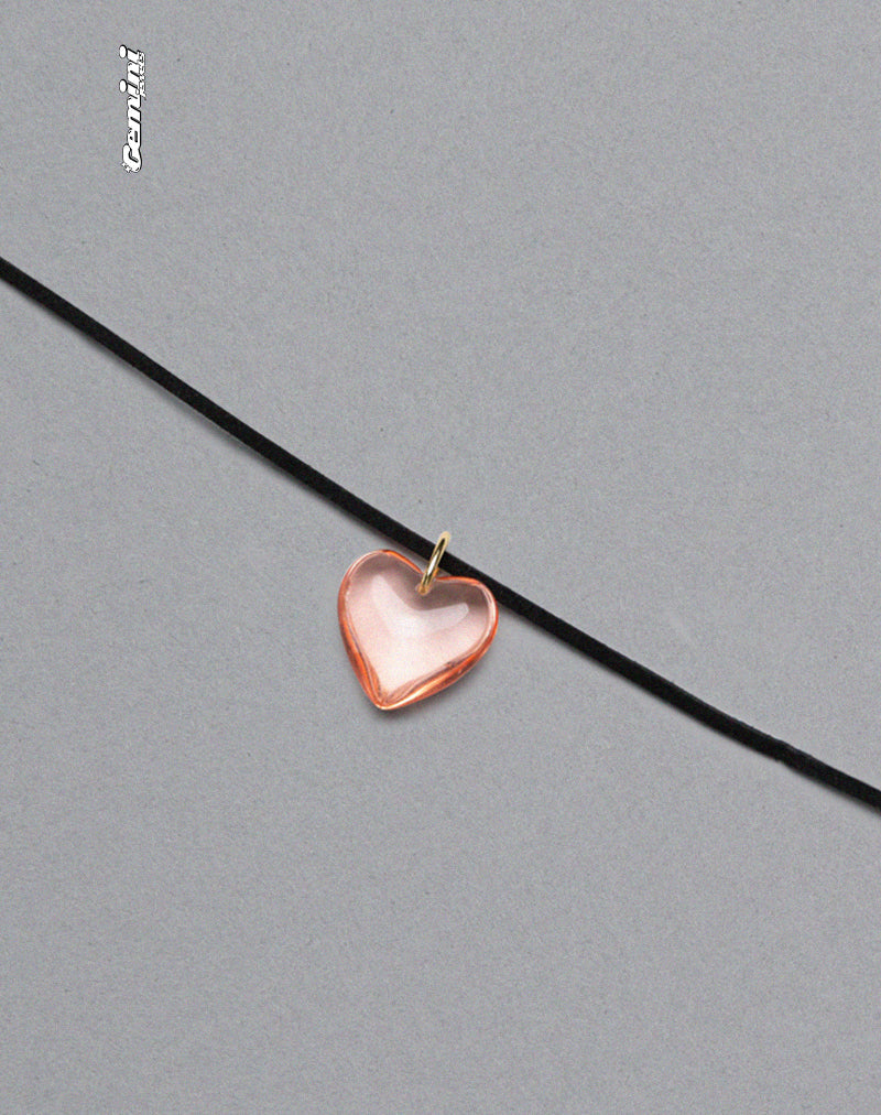 Collar Corazón de Cristal Rosa Mimi