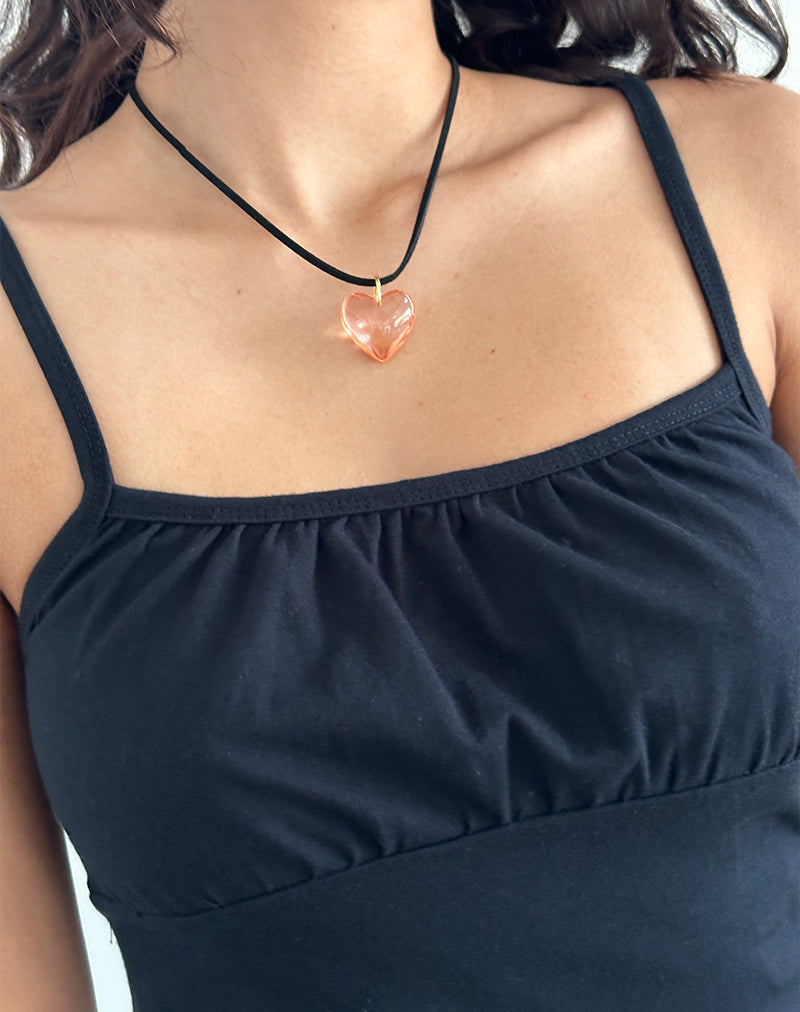 imagen de Mimi Pink Glass Heart Necklace