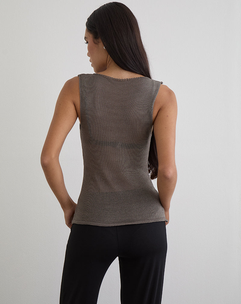 Imagen de Miraya Top de punto con tachuelas y transparencias Plancha