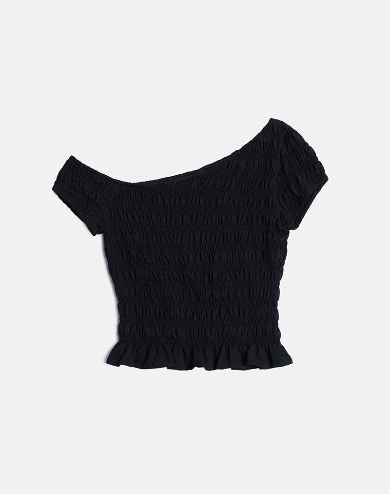 Imagen de Mirita Shirred Top en Negro
