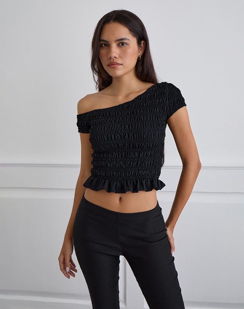 Imagen de Mirita Shirred Top en Negro