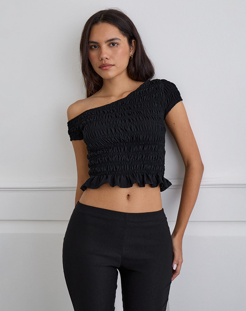 Imagen de Mirita Shirred Top en Negro